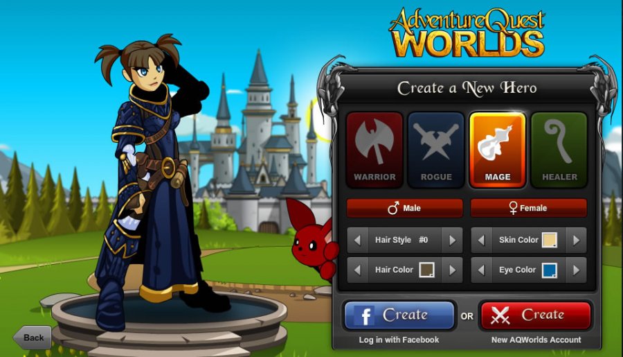 Download Adventure Quest Worlds RPG, free-to-play, with